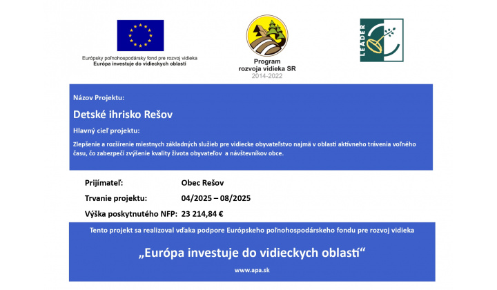 Detské ihrisko Rešov