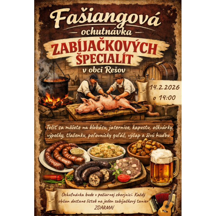 Fašiangová ochutnávka zabíjačkových špecialít